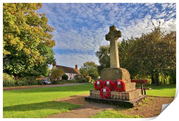 War Memorial Apperley and Deerhurst Print by Susan Snow