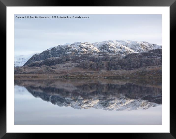 Loch Tollie reflections Framed Mounted Print by Jennifer Henderson