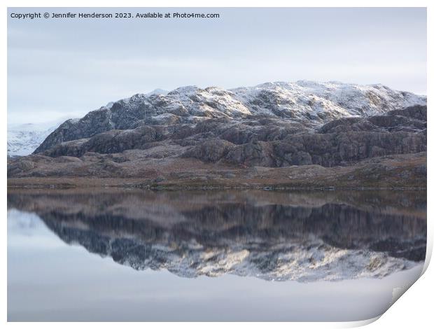 Loch Tollie reflections Print by Jennifer Henderson