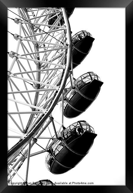 London Eye black and white Framed Print by Dan Davidson