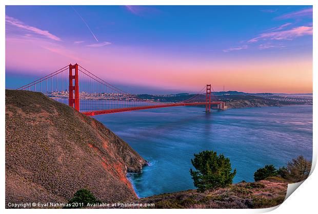 Golden Gate Bridge & the San Francisco Bay Print by Eyal Nahmias