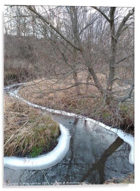 Winding Winter Creek (3A) Acrylic by Philip Lehman