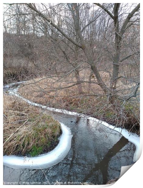 Winding Winter Creek (3A) Print by Philip Lehman