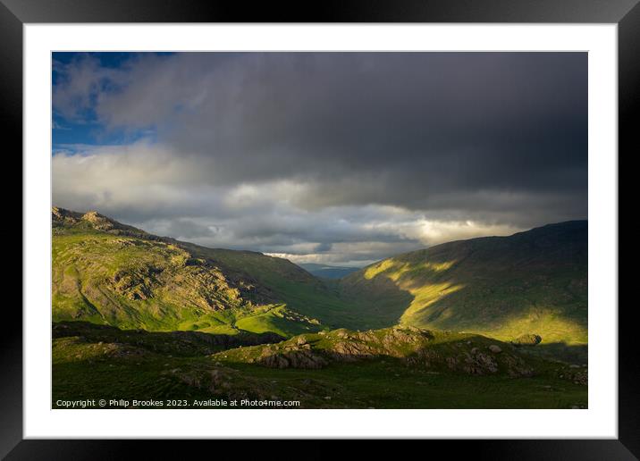Hardknott Pass, Cumbria Framed Mounted Print by Philip Brookes