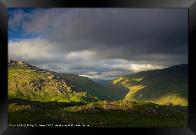 Hardknott Pass, Cumbria Framed Print by Philip Brookes