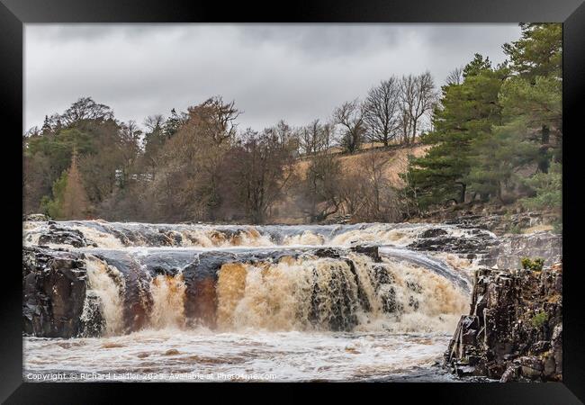 Low Force Waterfall in Spate Framed Print by Richard Laidler