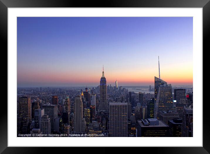 30 Rockefeller Plaza Sunset Framed Mounted Print by Cameron Gormley