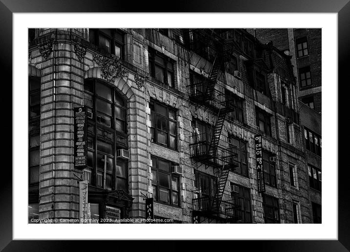 New York Fire Escapes Framed Mounted Print by Cameron Gormley