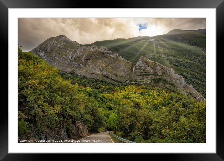 Orton glow edition, of the Morredero mountains sunset Framed Mounted Print by Jordi Carrio