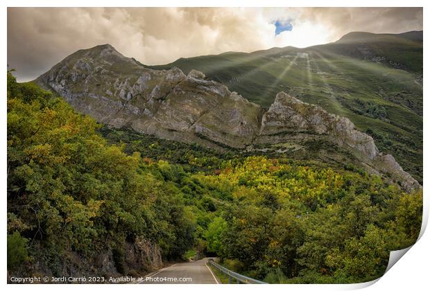 Orton glow edition, of the Morredero mountains sunset Print by Jordi Carrio