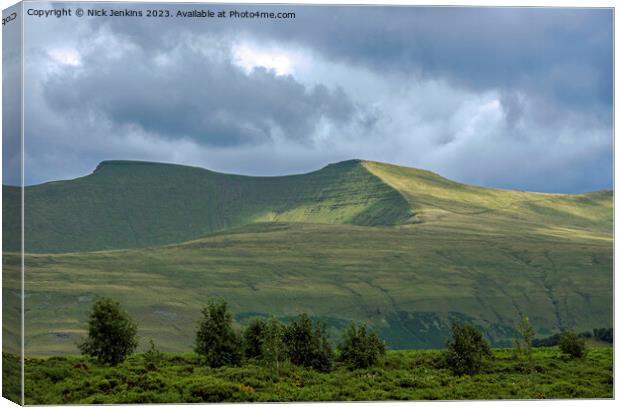 Pen y Fan and Corn Du Brecon Beacons National Park Canvas Print by Nick Jenkins