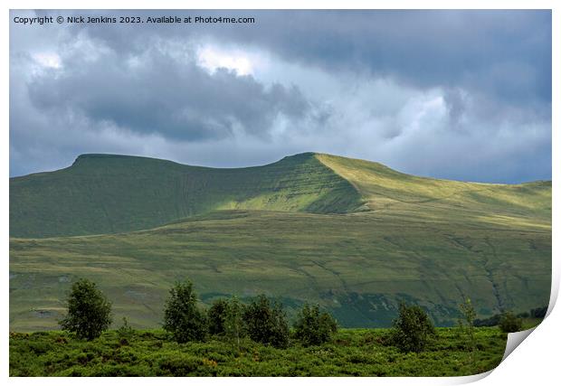 Pen y Fan and Corn Du Brecon Beacons National Park Print by Nick Jenkins