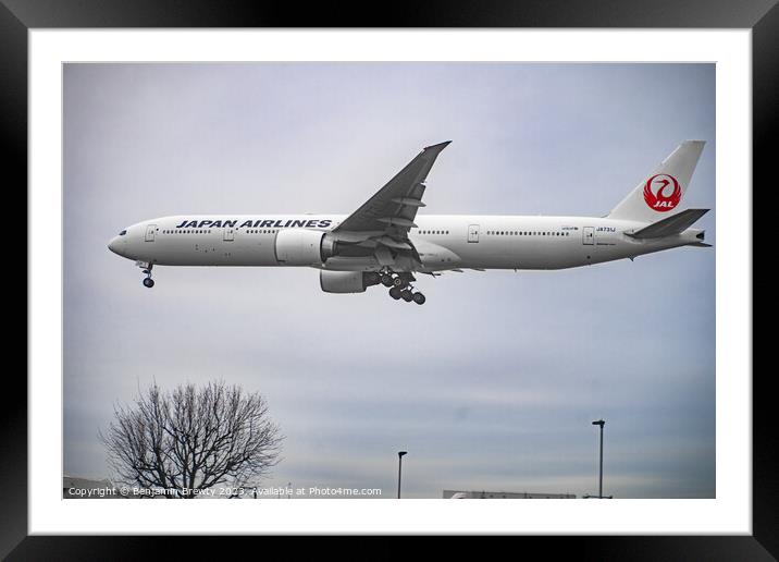 Japan Airlines Framed Mounted Print by Benjamin Brewty