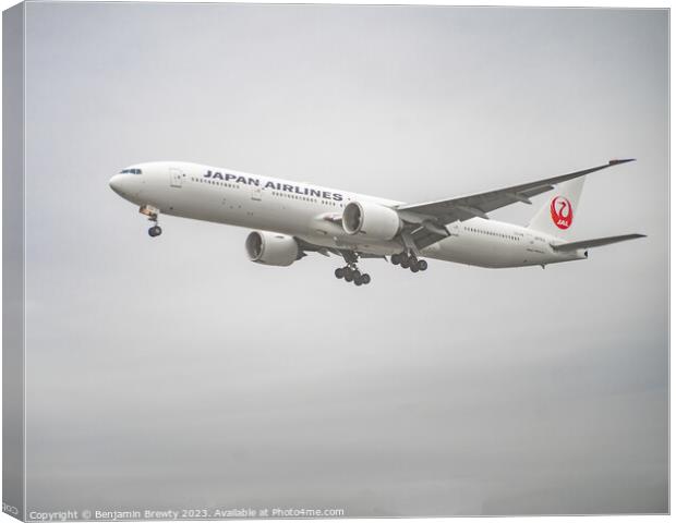 Japan Airlines Canvas Print by Benjamin Brewty