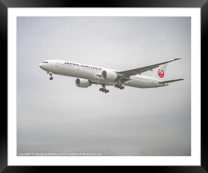 Japan Airlines Framed Mounted Print by Benjamin Brewty