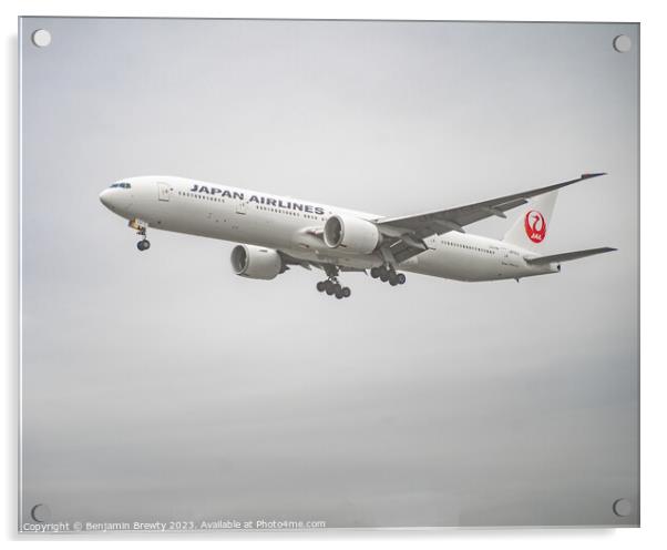 Japan Airlines Acrylic by Benjamin Brewty