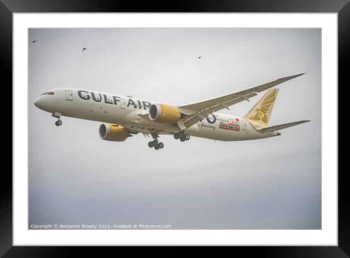 Gulf Air Framed Mounted Print by Benjamin Brewty