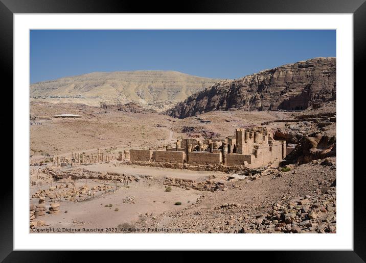Great Temple at Petra, Jordan Framed Mounted Print by Dietmar Rauscher