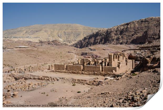 Great Temple at Petra, Jordan Print by Dietmar Rauscher