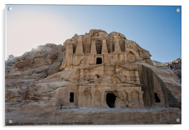 Obelisk Tomb and Bab al Siq Triclinium in Petra Acrylic by Dietmar Rauscher