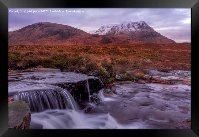 Waterfalls at Kingshouse Framed Print by phil pace