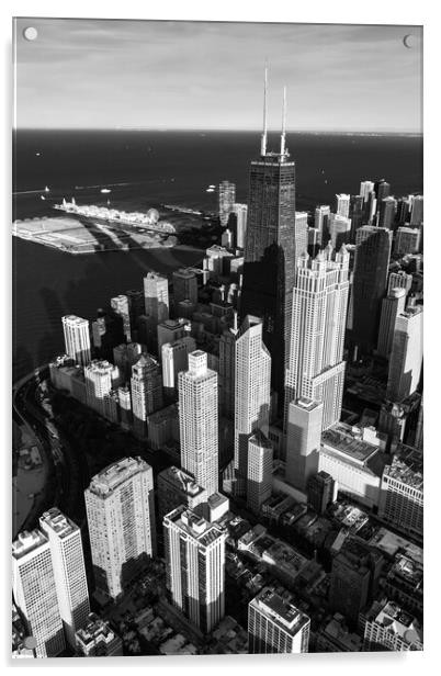 Aerial Chicago Illinois Hancock Building Navy Pier Acrylic by Spotmatik 