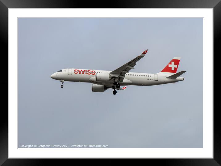 Swiss Air Framed Mounted Print by Benjamin Brewty