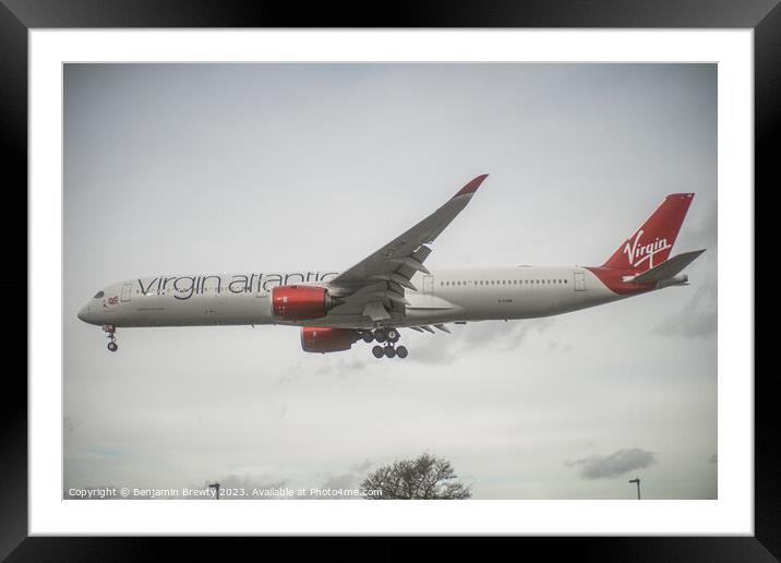 Virgin Atlantic  Framed Mounted Print by Benjamin Brewty