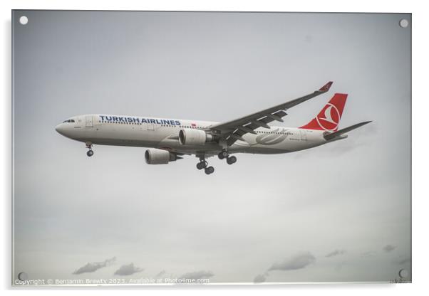 Turkish Airlines Acrylic by Benjamin Brewty