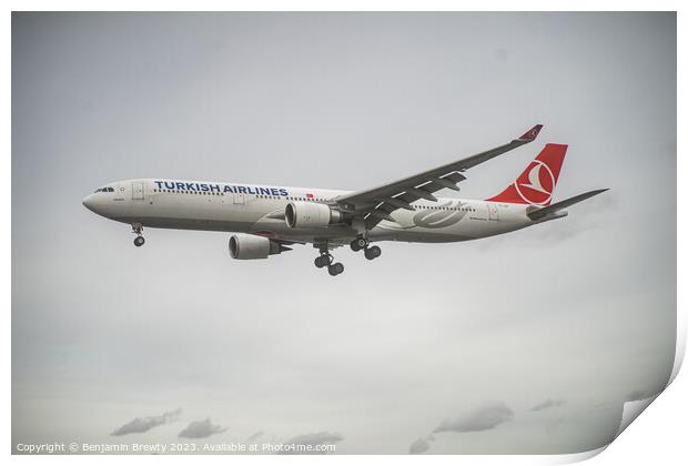Turkish Airlines Print by Benjamin Brewty