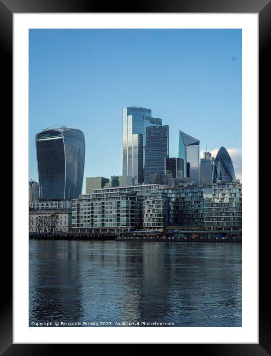 London Buildings Framed Mounted Print by Benjamin Brewty