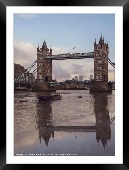 Tower Bridge  Framed Mounted Print by Benjamin Brewty