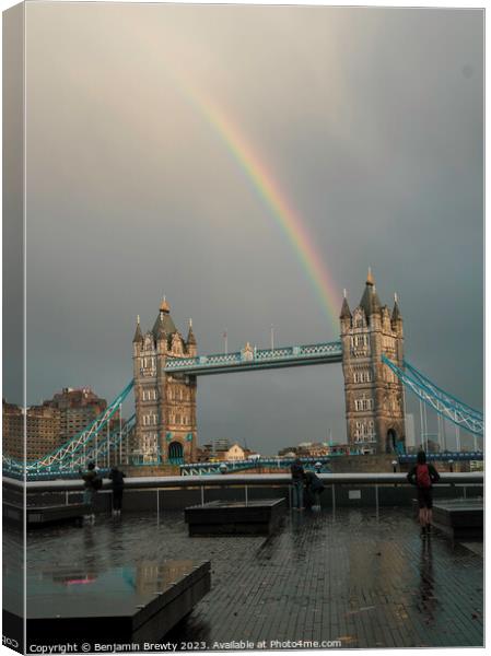 Tower Bridge Rainbow  Canvas Print by Benjamin Brewty