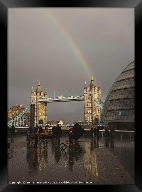 Tower bridge Rainbow  Framed Print by Benjamin Brewty