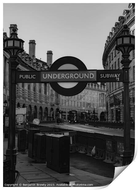 Piccadilly Circus Station Print by Benjamin Brewty