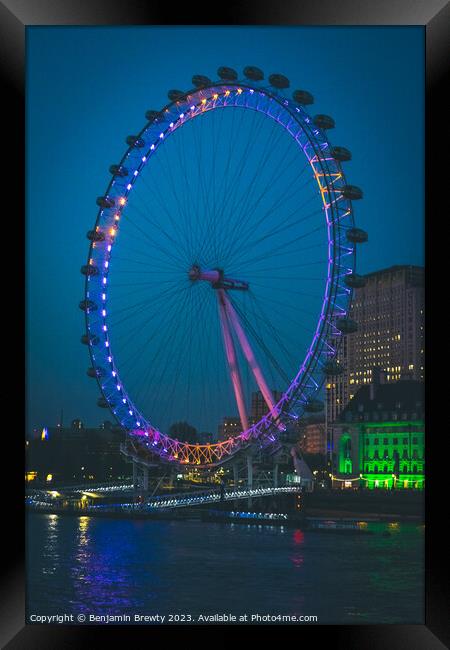 London Eye Framed Print by Benjamin Brewty