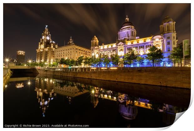 Liverpool's three graces Print by Richie Brown