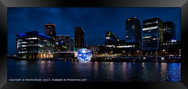 Floating Earth at Media City Framed Print by Richie Brown
