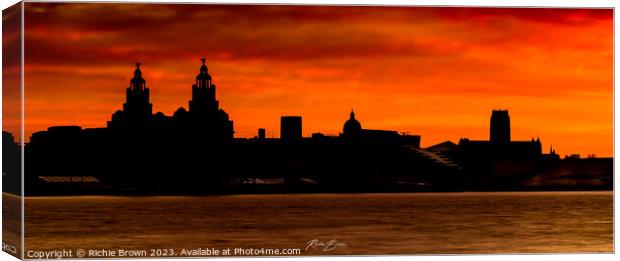 Liverpool Silhouette  Canvas Print by Richie Brown