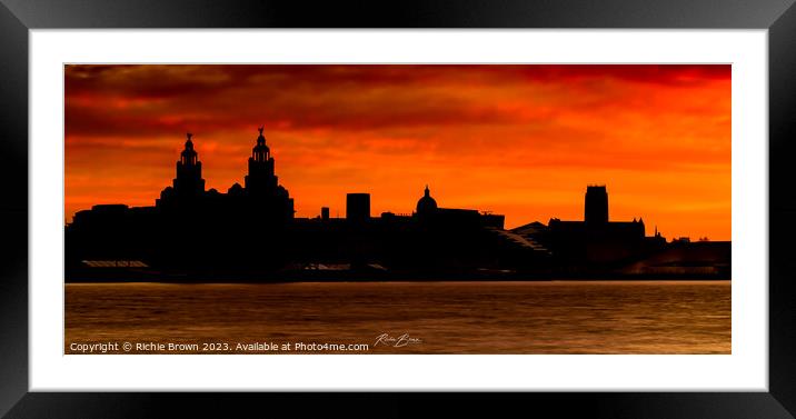 Liverpool Silhouette  Framed Mounted Print by Richie Brown