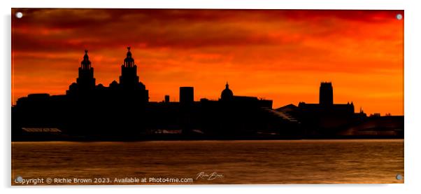 Liverpool Silhouette  Acrylic by Richie Brown