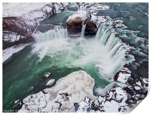 Godafoss waterfall in Iceland Print by Paulo Rocha