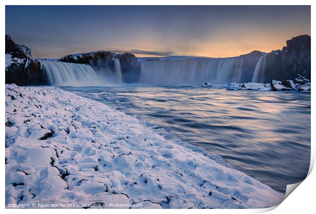 Godafoss waterfall in Iceland Print by Paulo Rocha