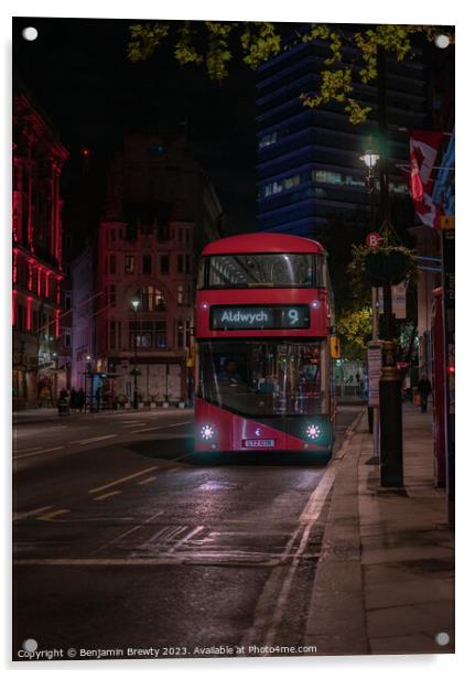 London Bus  Acrylic by Benjamin Brewty