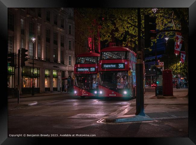London Buses Framed Print by Benjamin Brewty