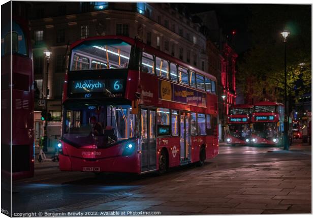 London Buses  Canvas Print by Benjamin Brewty