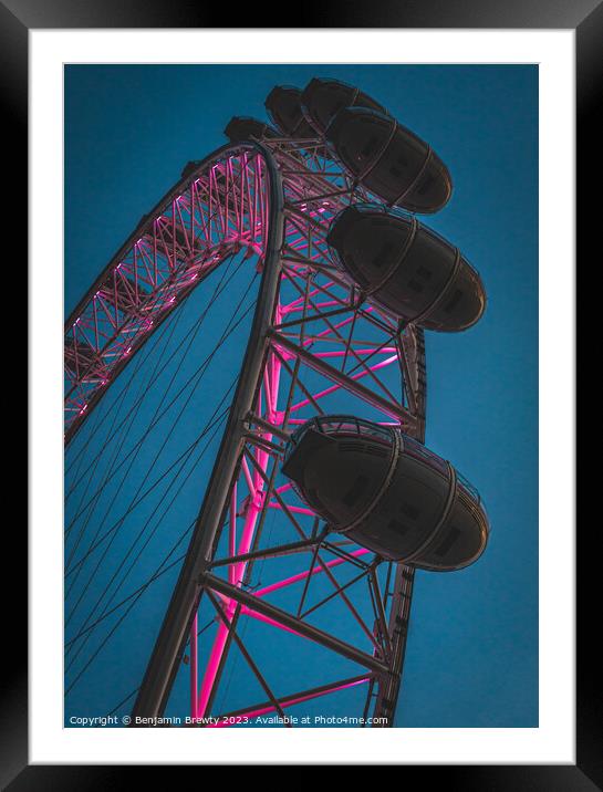 London Eye  Framed Mounted Print by Benjamin Brewty