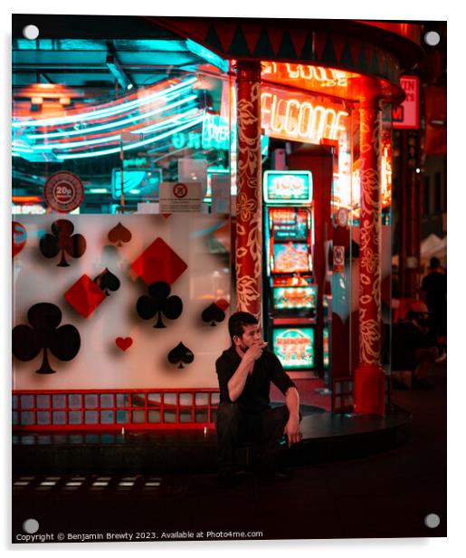 Chinatown Street Photography Acrylic by Benjamin Brewty