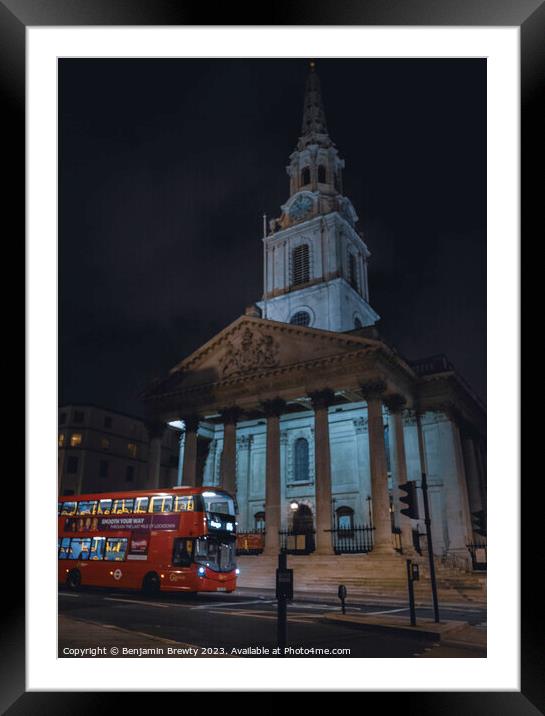 St Martin-in-the-Fields Framed Mounted Print by Benjamin Brewty