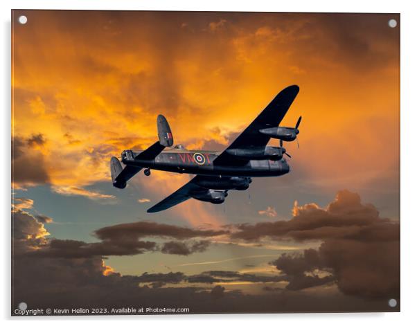 WW2 Avro Lancaster Bomber Acrylic by Kevin Hellon